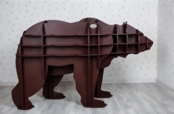 3D Wooden Bear Shelf for Kids Room S0000325 file cdr and dxf pdf free vector download for Laser cut