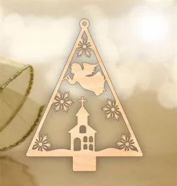 Angel bauble christmas decorations ornament S0000493 file cdr and dxf pdf free vector download for Laser cut