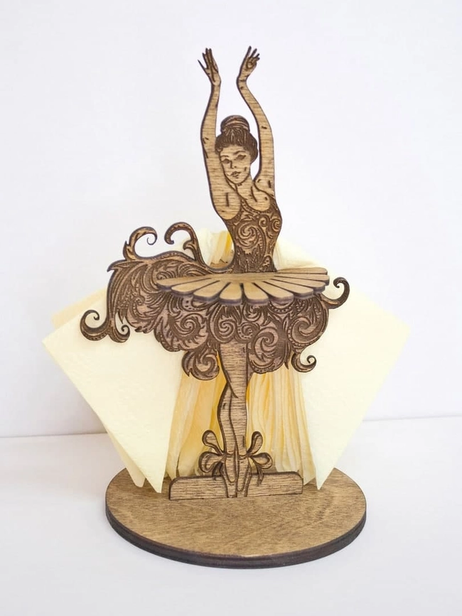 Ballerina opera dance napkin holder S0000334 file cdr and dxf pdf free vector download for Laser cut