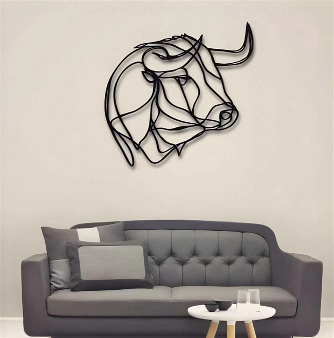 Bull head metal wall decor S0000859 file cdr and dxf pdf free vector download for Laser cut