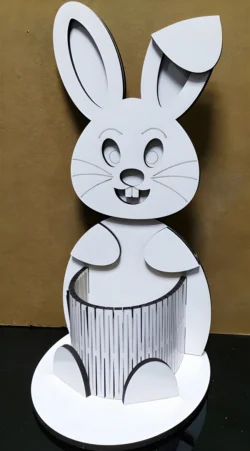 Bunny rabbit pen holder living hinge S0000346 file cdr and dxf pdf free vector download for Laser cut