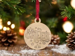 Cheer christmas bauble ornament S0000911 file cdr and dxf pdf free vector download for Laser cut