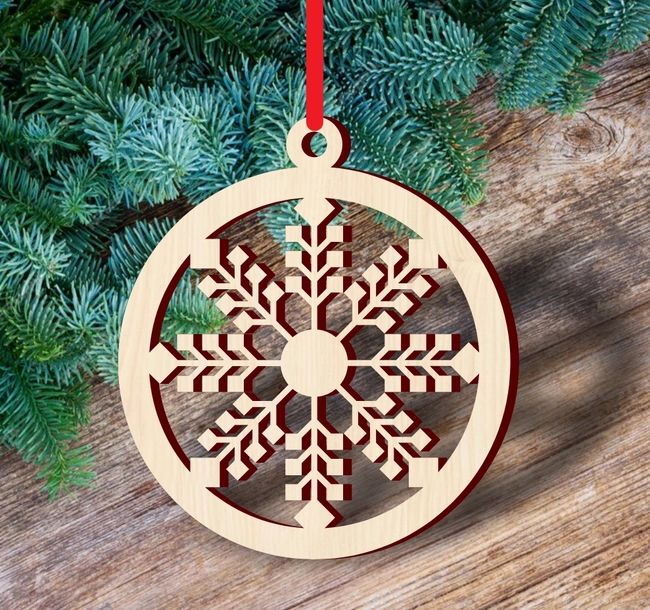 Christmas ball ornament with snowflake S0000913 file cdr and dxf pdf free vector download for Laser cut