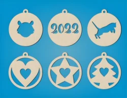 Christmas ball ornaments 10cm S0000383 file cdr and dxf pdf free vector download for Laser cut