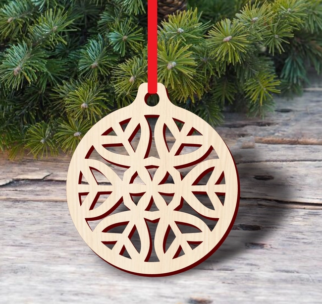 Christmas bauble decoration S0000917 file cdr and dxf pdf free vector download for Laser cut