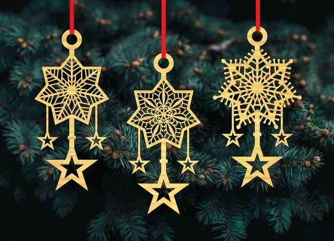 Christmas decoration E0023416 file cdr and dxf pdf free vector download for Laser cut