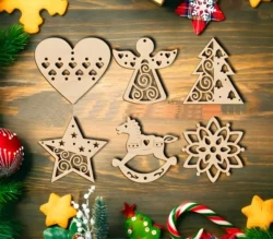 Christmas hanging ornaments S0000386 file cdr and dxf pdf free vector download for Laser cut