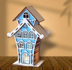 Christmas house E0023394 file cdr and dxf pdf free vector download for Laser cut