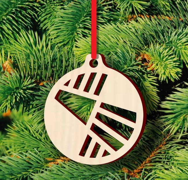 Christmas ornament with abstract design S0000931 file cdr and dxf pdf free vector download for Laser cut