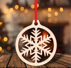 Christmas ornament with snowflake S0000932 file cdr and dxf pdf free vector download for Laser cut