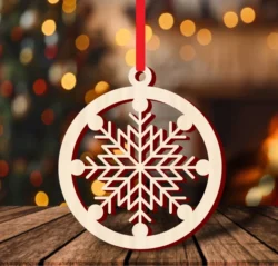 Christmas ornament with snowflake shape vector S0000933 file cdr and dxf pdf free vector download for Laser cut