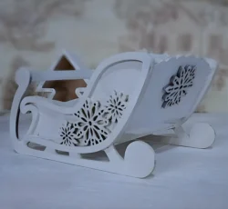 Christmas sleigh decoration S0000083 file cdr and dxf pdf free vector download for Laser cut