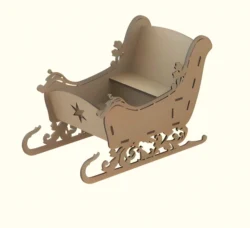 Christmas sleigh plywood S0000084 file cdr and dxf pdf free vector download for Laser cut