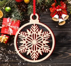 Christmas snowflake ball S0000936 file cdr and dxf pdf free vector download for Laser cut