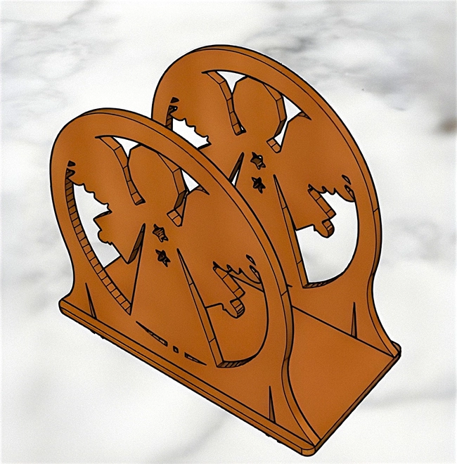 Christmas tree angel shaped napkin holder S0000099 file cdr and dxf pdf free vector download for Laser cut