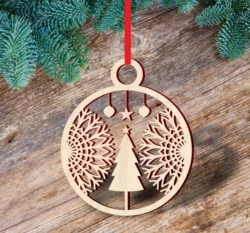 Christmas tree decoration ornament S0000887 file cdr and dxf pdf free vector download for Laser cut