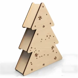 Christmas tree gift box S0000054 file cdr and dxf pdf free vector download for Laser cut