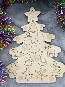 Christmas tree puzzle S0000394 file cdr and dxf pdf free vector download for Laser cut