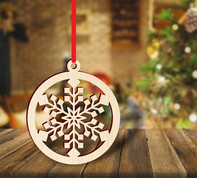 Christmas tree snowflake ball S0000958 file cdr and dxf pdf free vector download for Laser cut