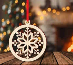 Christmas tree snowflake bauble ornament S0000959 file cdr and dxf pdf free vector download for Laser cut