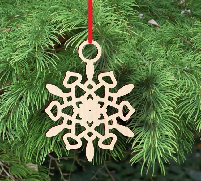 Christmas tree snowflake decoration S0000961 file cdr and dxf pdf free vector download for Laser cut