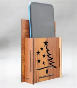 Christmas tree wall phone holder S0000102 file cdr and dxf pdf free vector download for Laser cut