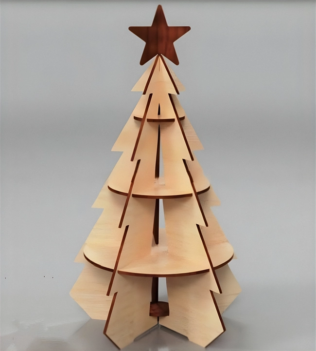 Christmas tree with star S0000103 file cdr and dxf pdf free vector download for Laser cut