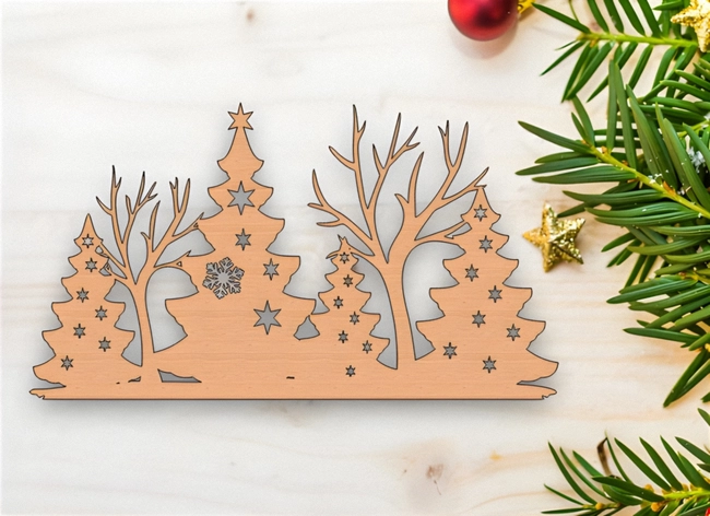 Christmas tree wooden decorations template S0000403 file cdr and dxf pdf free vector download for Laser cut