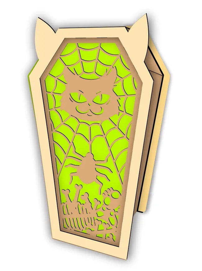 Coffins candle holder E0023445 file cdr and dxf pdf free vector download for Laser cut