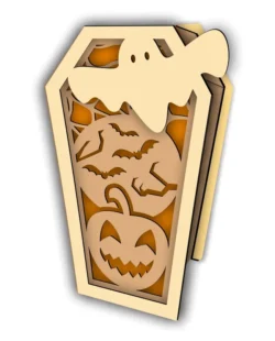 Coffins candle holder E0023447 file cdr and dxf pdf free vector download for Laser cut