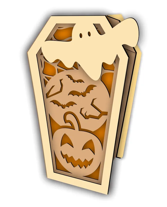 Coffins candle holder E0023447 file cdr and dxf pdf free vector download for Laser cut