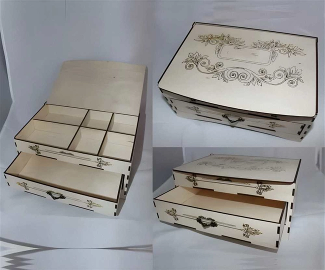 Compartment box with drawer S0000870 file cdr and dxf pdf free vector download for Laser cut