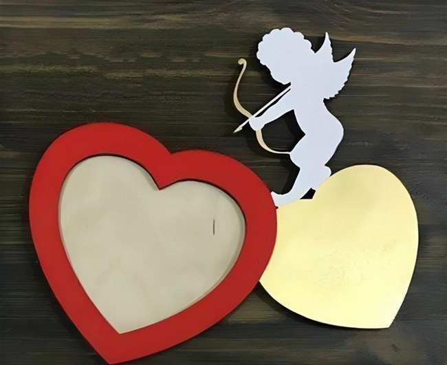 Cupid photo frame S0000412 file cdr and dxf pdf free vector download for Laser cut