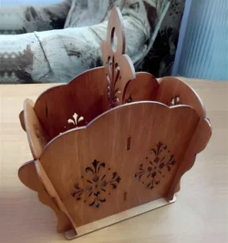 Decorative wooden cutlery holder for dining table S0000874 file cdr and dxf pdf free vector download for Laser cut