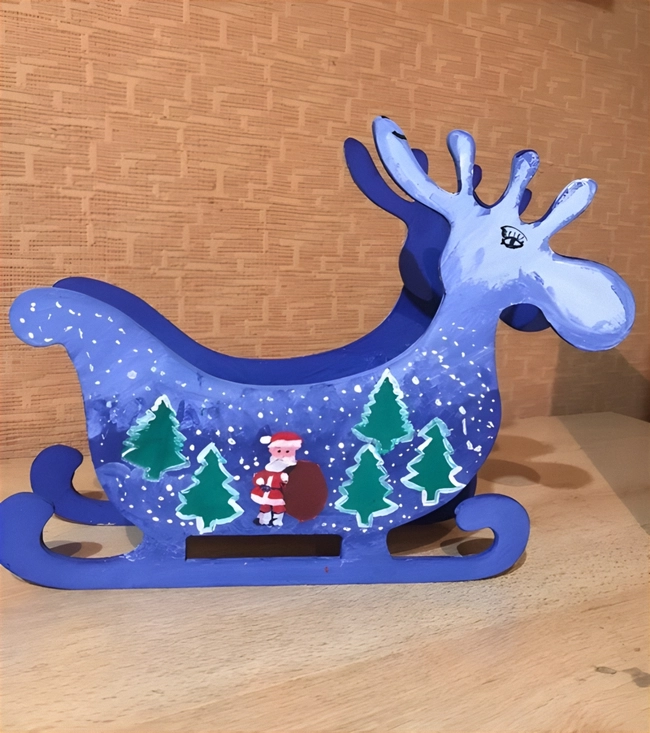 Deer candy dish sleigh candy bowl christmas table decoration S0000444 file cdr and dxf pdf free vector download for Laser cut