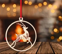 Deer christmas bauble ornament S0000973 file cdr and dxf pdf free vector download for Laser cut