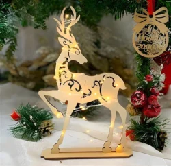 Deer christmas new year decor S0000035 file cdr and dxf pdf free vector download for Laser cut