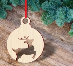 Deer cutout christmas ball S0000974 file cdr and dxf pdf free vector download for Laser cut