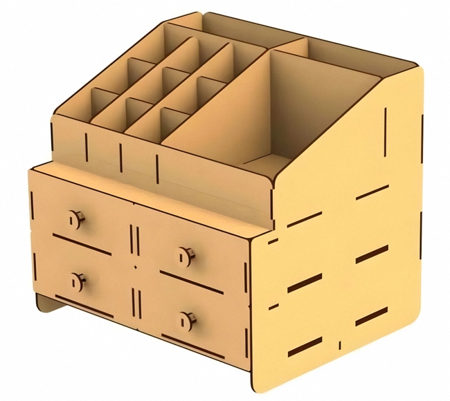 Desktop Storage Organizer with Drawers S0000453 file cdr and dxf pdf free vector download for Laser cut