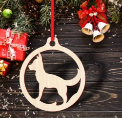 Dog christmas ball ornament S0000980 file cdr and dxf pdf free vector download for Laser cut