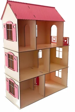 Dollhouse with Balcony S0000459 file cdr and dxf pdf free vector download for Laser cut