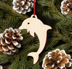 Dolphin christmas ornament S0000984 file cdr and dxf pdf free vector download for Laser cut