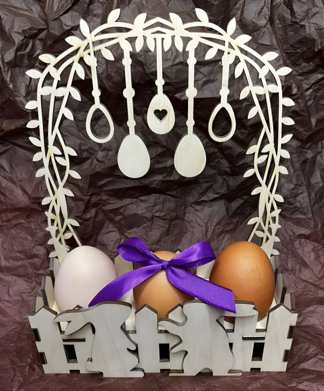 Easter Bunny Egg Basket S0000467 file cdr and dxf pdf free vector download for Laser cut