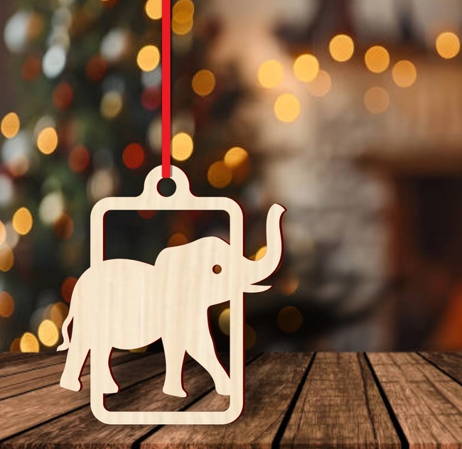 Elephant christmas ornament S0000986 file cdr and dxf pdf free vector download for Laser cut