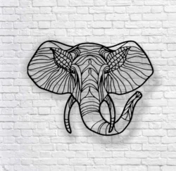 Elephant head metal wall decor S0000987 file cdr and dxf pdf free vector download for Laser cut