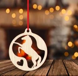 Equestrian christmas ornament S0000988 file cdr and dxf pdf free vector download for Laser cut