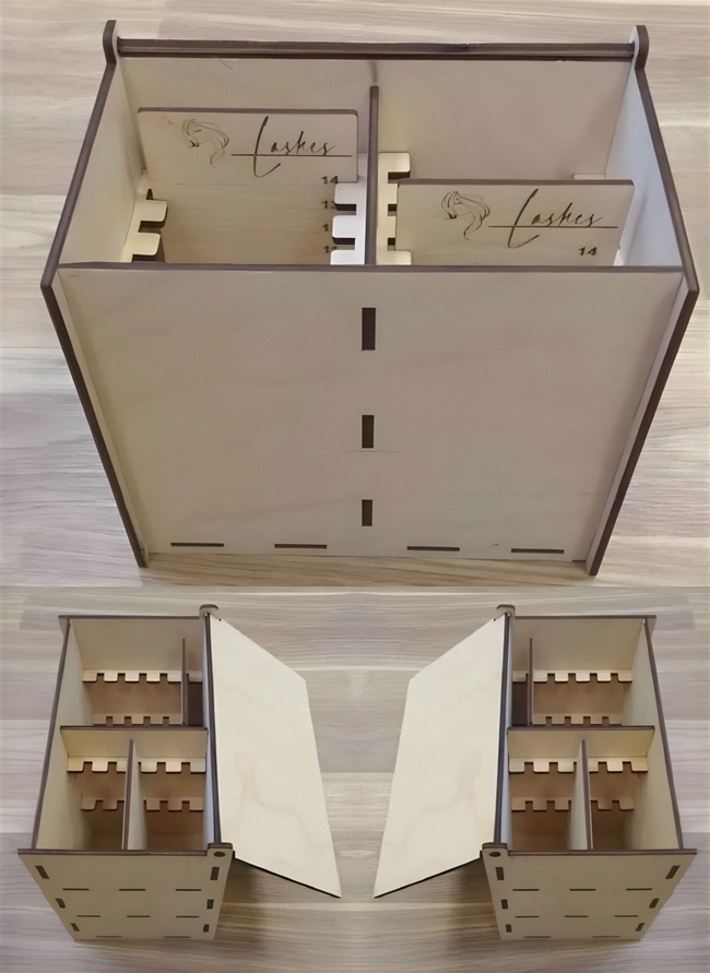 Eyelash packaging box two rows 150x75cm S0000422 file cdr and dxf pdf free vector download for Laser cut