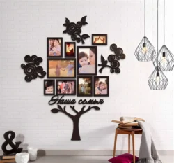 Family Tree Collage Frame S0000424 file cdr and dxf pdf free vector download for Laser cut