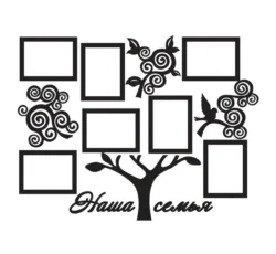 Family Tree Photo Collage Frame S0000425 file cdr and dxf pdf free vector download for Laser cut