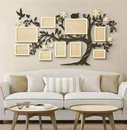 Family Tree Photo Frame Wall Decor S0000426 file cdr and dxf pdf free vector download for Laser cut